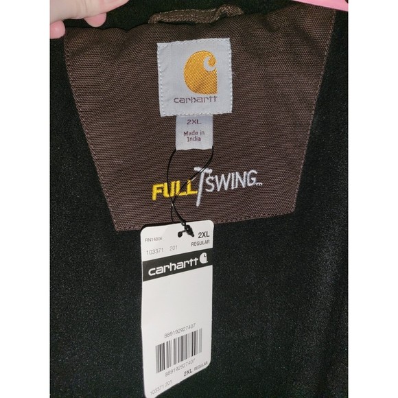 Carhartt Men's Full Swing Armstrong Active Jacket brown Size regular 2xl - Picture 8 of 10